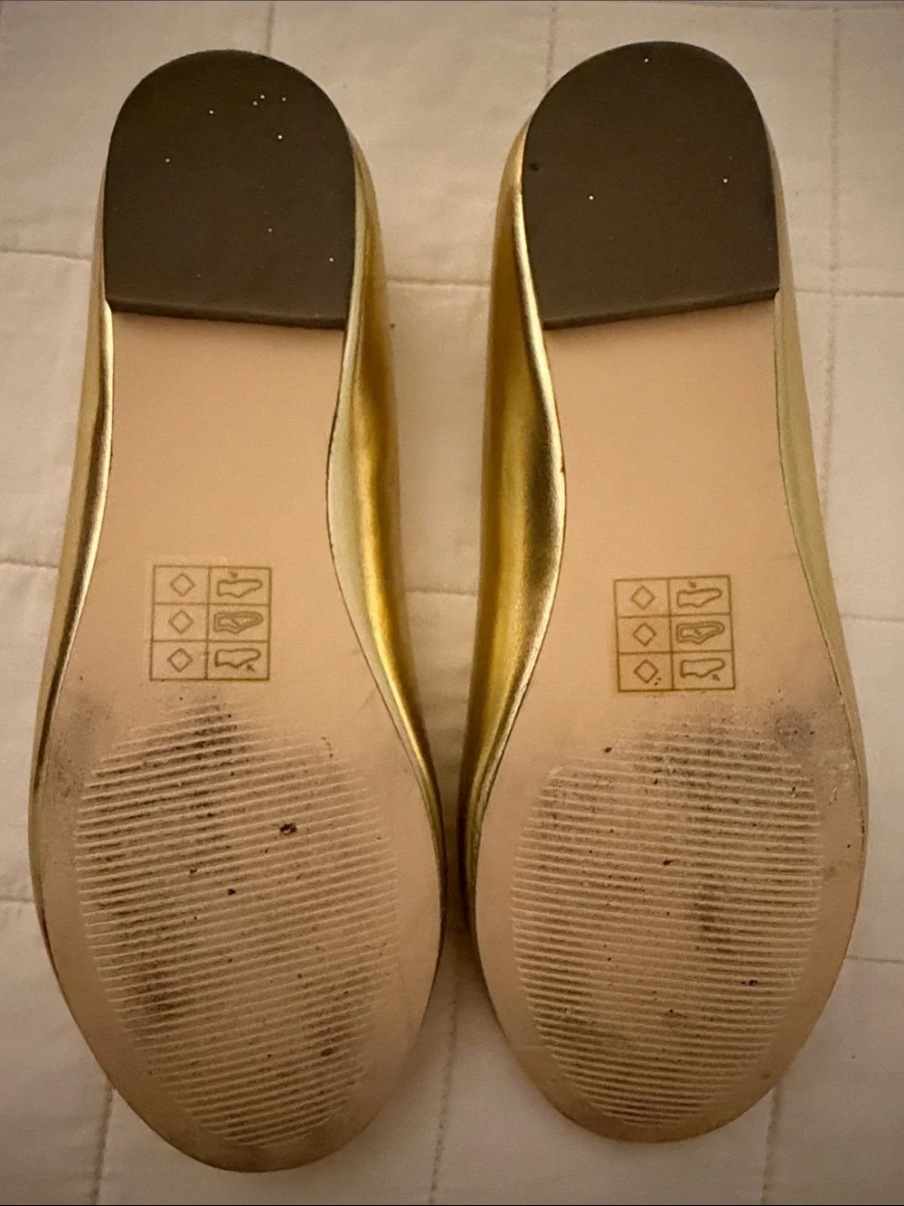 Crewcuts Metallic Gold Girls' Ballet Flats with White Trim